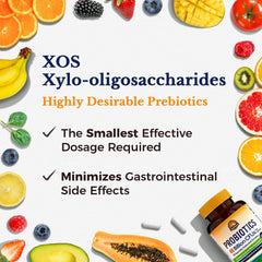 Vitalitown Probiotics packaging tube, emphasizing prebiotic blend for digestion.