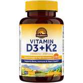 Vitalitown Vitamin D3 K2 softgel bottle for daily bone and immune support.