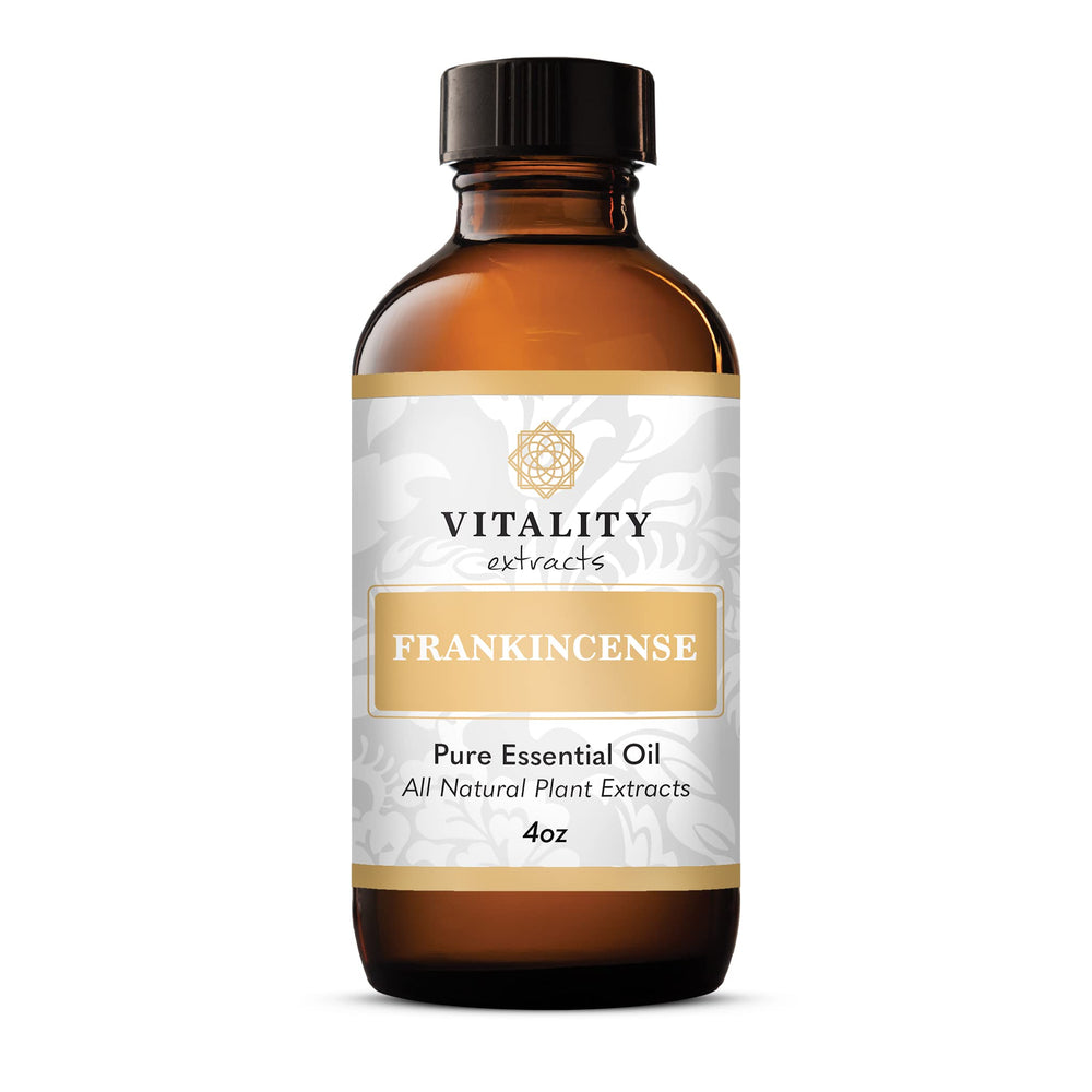 Vitality Frankincense Essential Oil bottle close-up for aromatherapy