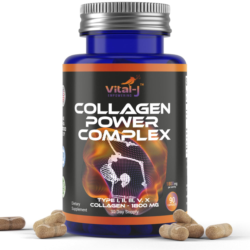 Vital-J Empowering 5-IN-1 Collagen bottle front view for daily use.