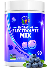 Vitalogix Naturals Blueberry Hydration Powder front label shows zero sugar formula.