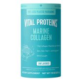 Vital Proteins Marine Collagen Peptides canister on counter signals daily wellness.