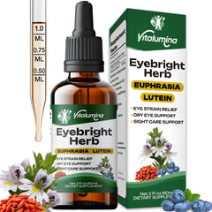 Vitalumina Eyebright Liquid bottle with dropper for daily eye support.