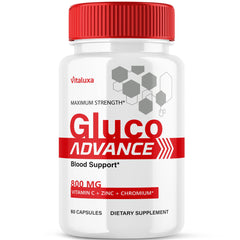 Vitaluxa Gluco Advance capsules bottle for daily wellness support