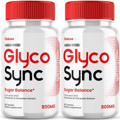 Vitaluxa Glyco Sync Balance bottle front for daily wellness support.