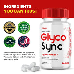 Vitaluxa Glyco Sync Balance packaging box on a clean surface.