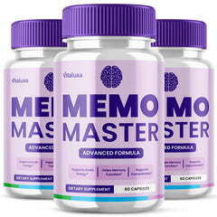 Vitaluxa Memo Master bottle front view for daily focus support