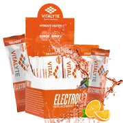 Vitalyte orange electrolyte packets front view for quick hydration on the go.