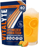 Vitalyte orange powder tub for quick hydration and convenient daily use