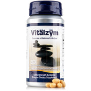 VITÄLZYM proteolytic liquid gel bottle with enteric coating for better absorption.