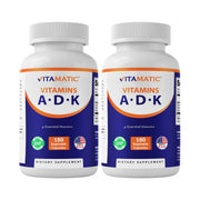 Vitamatic ADK bottle front showing high potency vitamin blend for daily wellness