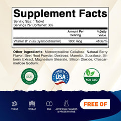 Vitamatic B12 fast dissolve berry tablets close-up highlighting convenience