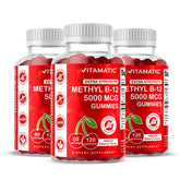 Vitamatic B12 gummies natural cherry jar: convenient energy support for daily life.