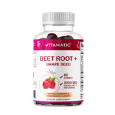 Vitamatic Beet Root Gummies bottle front showing 60 gummies for daily use