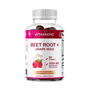 Vitamatic Beet Root Gummies bottle front showing 60 gummies for daily use