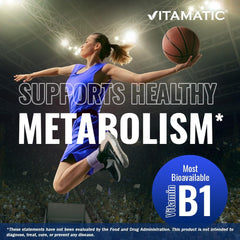 Vitamatic Benfotiamine label packaging reveals clean, non-GMO attributes.