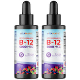 Vitamatic berry flavor liquid B12 bottle ready for daily energy support