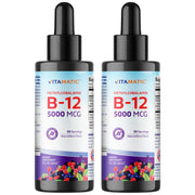 Vitamatic berry flavor liquid B12 bottle ready for daily energy support