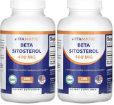 Vitamatic Beta SItosterol 400 mg bottle front view may support healthy prostate function.