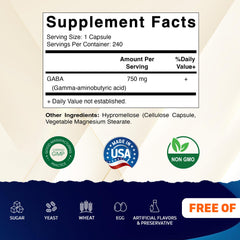 Vitamatic GABA capsules close-up show veggie capsules and smooth texture.