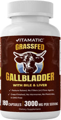 Vitamatic bottle of grass-fed gallbladder capsules for daily wellness support