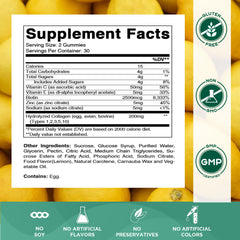 Vitamatic gummies bottle back highlights ingredients and nutrition details