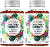 Vitamatic hydrolyzed collagen gummies bottle with tropical flavor for daily skin and hair support.