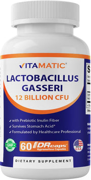 Vitamatic Lactobacillus Gasseri en caja para apoyo digestivo diario.