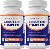 Vitamatic Lactobacillus Reuteri Complex bottle front for daily digestive support.