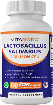 Vitamatic Lactobacillus Salivarius 2B CFU DR Capsule bottle for daily digestive support