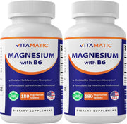 Vitamatic Magnesium with B6 bottle front highlighting high potency for daily wellness