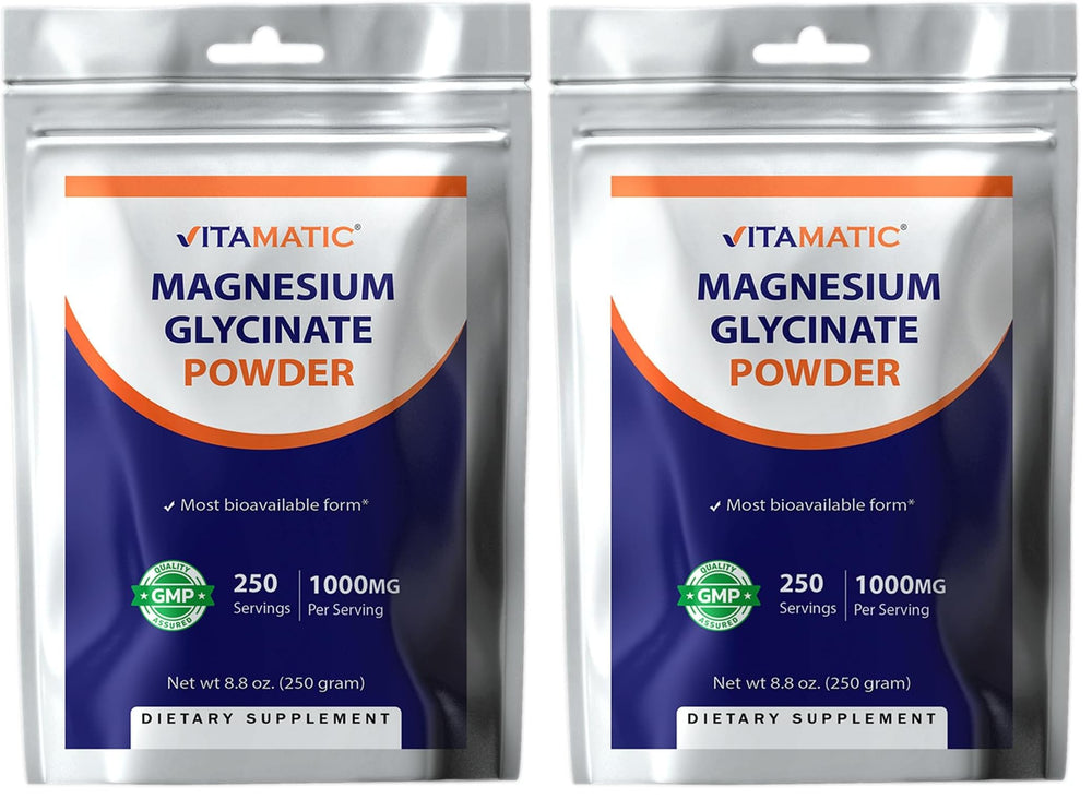 Vitamatic Magnesium duo-pack bottle for daily muscle and heart support.