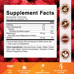 Vitamatic magnesium gummies 600mg serving in a convenient bite-sized form.
