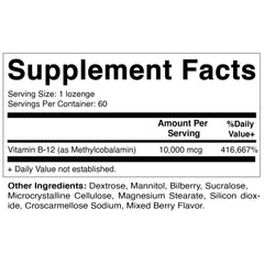 Vitamatic Methyl B12 label highlights Non-GMO and gluten-free formulation.