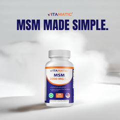 Vitamatic MSM 2000 mg USA manufacturing seal on packaging
