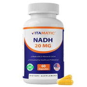 Vitamatic NADH 20mg bottle front for daily energy support