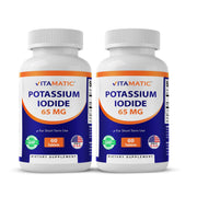 Vitamatic potassium iodide 65 mg tablets in bottle for easy thyroid support