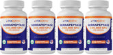 Vitamatic Serrapeptase bottle on white background for daily wellness support.