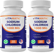 Vitamatic sodium chloride 1000mg pack view for hydration support.