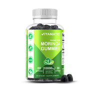 Vitamatic Sugar Free Moringa Gummies label for a clean vegan supplement