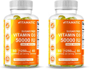 Vitamatic Vitamin D3 bottle with orange gummies for weekly support