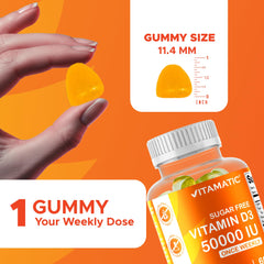 Two-pack display of Vitamatic D3 gummies for extended supply