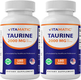 Vitamatic Taurine 2000mg bottle front — supports nervous system health