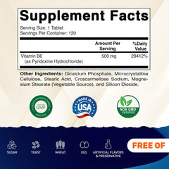 Vitamatic Vitamin B6 tablets close-up highlighting vegetarian capsules for metabolism