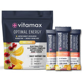 Vitamax Health Optimal Energy fruit punch stick pack for on-the-go hydration and energy.