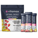 Vitamax Health Optimal Energy strawberry lemonade stick pack for portable hydration.