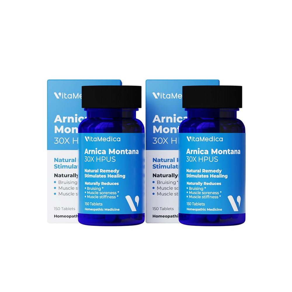 VitaMedica Arnica 30X tablets in bottle for convenient bruise relief and recovery