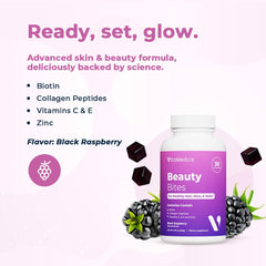 VitaMedica Beauty Bites fruity flavor suggests a pleasant skincare routine.