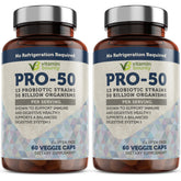 Vitamin Bounty Pro-50 probiotic bottle front supports gut balance and daily wellness.