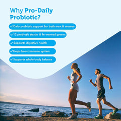 Vitamin Bounty Pro-Daily 13 strains chart illustrating gut balance.